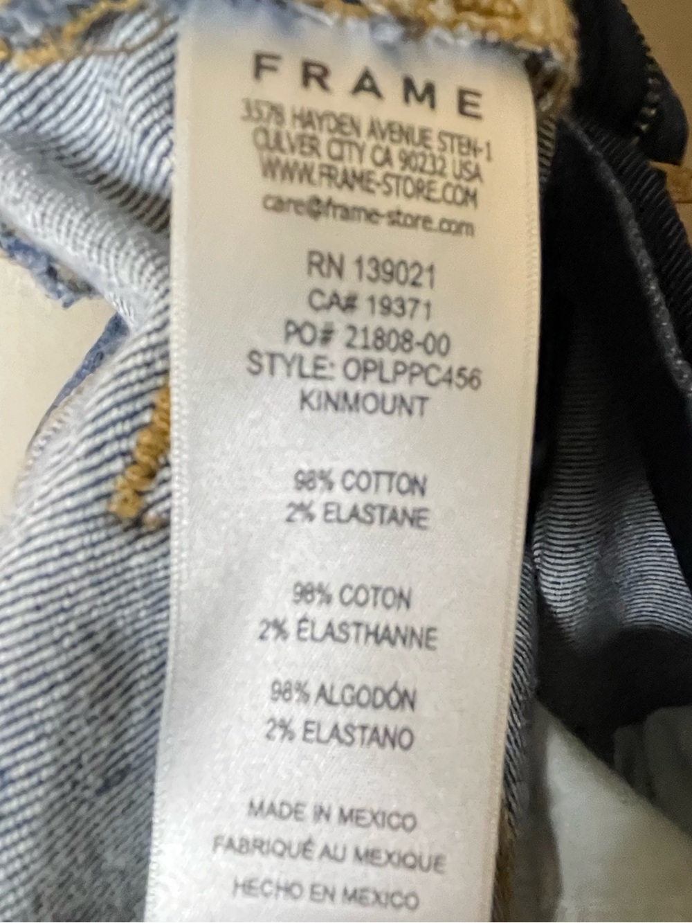 Frame Denim Le Slim Palazo Jean Sz 28 - Picture 5 of 6